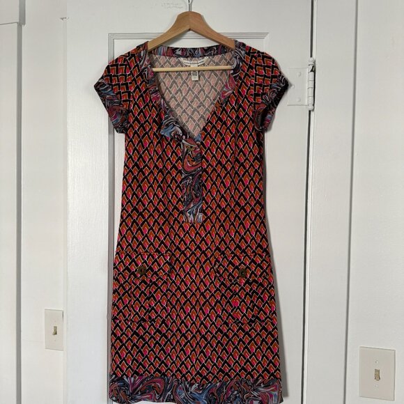 DIANE VON FURSTENBERG Kian Geometric Mini Shift Dress - Picture 4 of 10